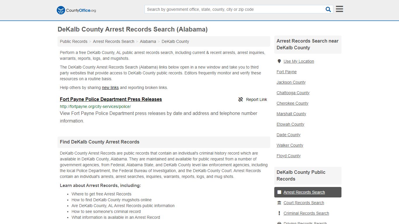 Arrest Records Search - DeKalb County, AL (Arrests & Mugshots)